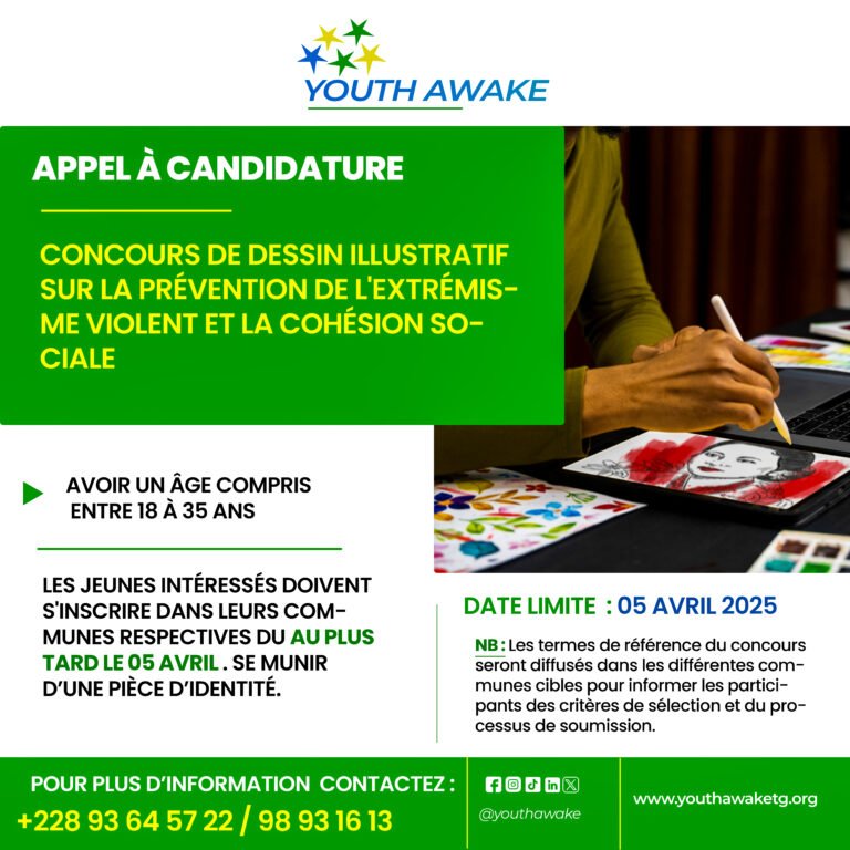 Appel à candidature pour le Concours de dessin illustratif sur la prévention de l’extrémisme violent…